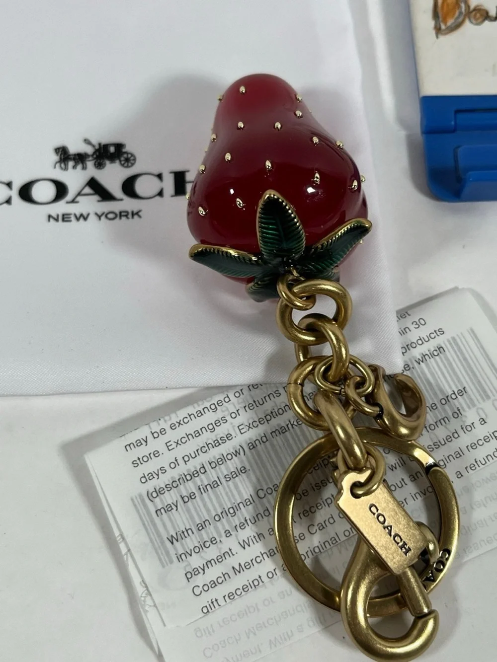 Coach Strawberry Purse Bag Charm NWT